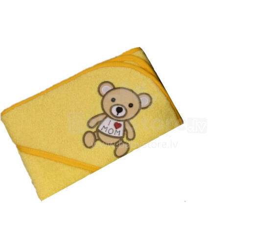 Bathing cover - 217 - TERRY - HAFT -TEDDY BEAR - size 100x100 -  YELLOW