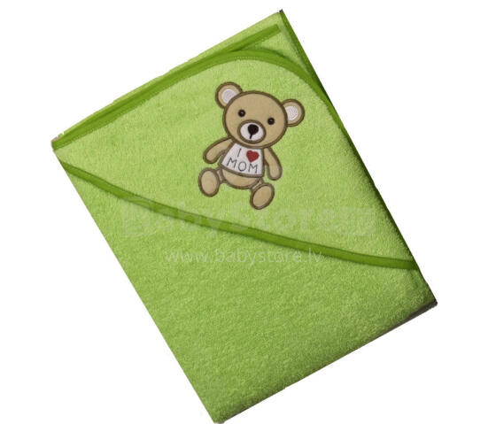 Bathing cover - 217 - TERRY - HAFT -TEDDY BEAR - size 100x100 - GREEN