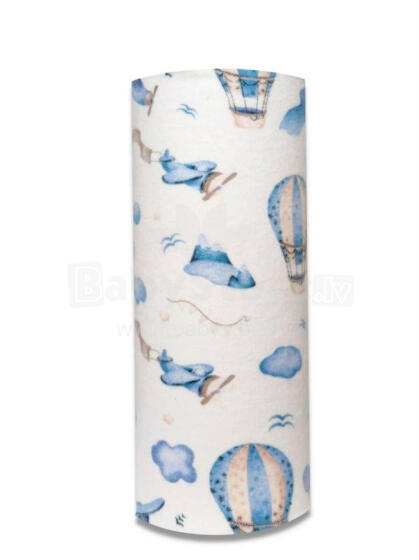 Diaper - 24830 - FLANNEL PRINT - EGA - LOTNISKO - BLUE -size 70x80 cm