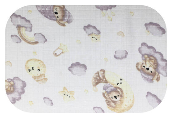 Diaper - 13667 - TETRA - EGA - KOALA on the MOON - GREY - size 70x80 cm