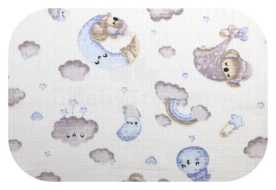 Diaper - 13681 - TETRA - EGA - KOALA on the MOON - BLUE - size 70x80 cm