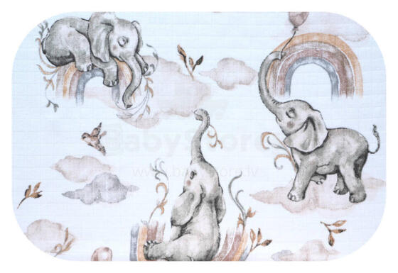 Diaper - 14442  - TETRA PRINT - EGA - ELEPHANT & RAINBOW - size 70x80 cm