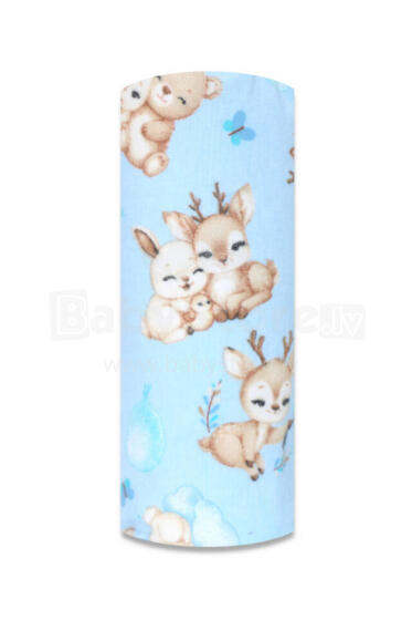 Diaper - 14473 - FLANNEL PRINT - EGA - DEER & TEDDY BEAR - BLU E- size 70x80 cm