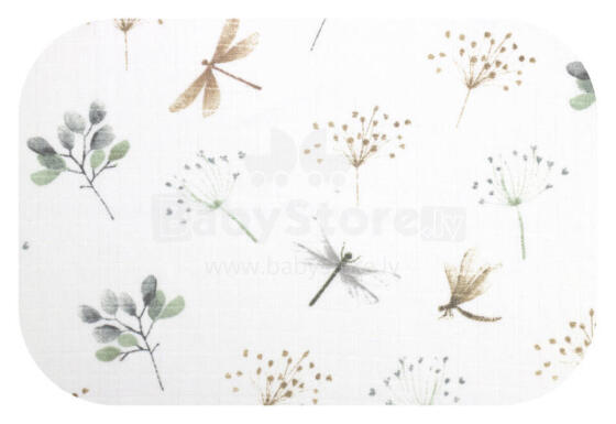 Diaper - 28906  - TETRA PRINT - EGA - DRAGONFLY - BEIGE- size 70x80 cm