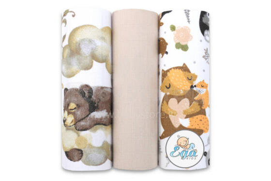 Diaper - SET - 14695 - MUSLIN - EGA - size 60x80 cm  - nr 58