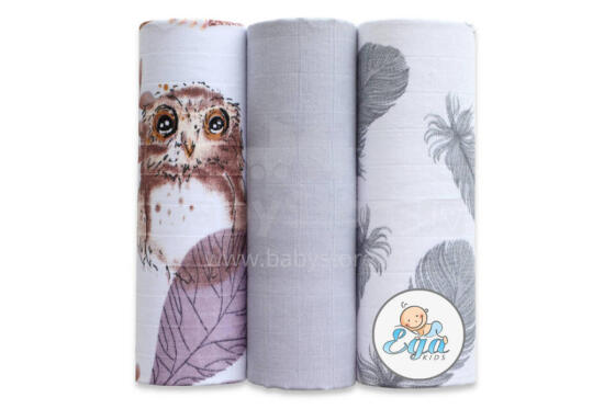 Diaper - SET - 26056- MUSLIN - EGA - size 60x80 cm  - nr 34