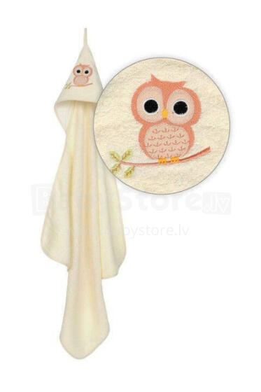 Bathing cover - TB0393/02 - TERRY - ROBIN - size 80x80 - OWL - LIGHT BEIGE