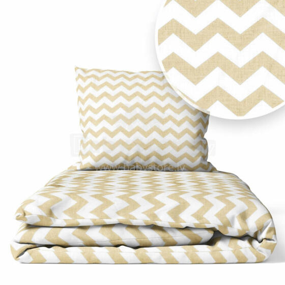 Cover set -  2 pcs - 135x100, 40x60 - ZIGZAG - BEIGE