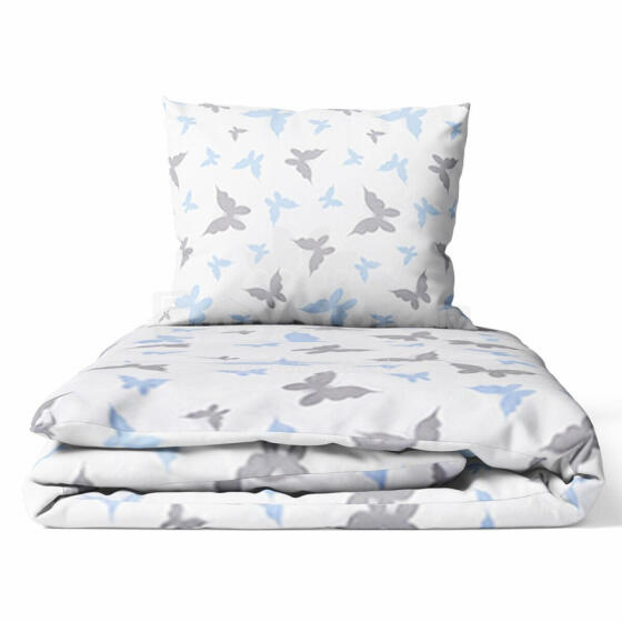 Cover set - 2 pcs - 120x90, 40x60  - BUTTERFLY - BLUE / GREY