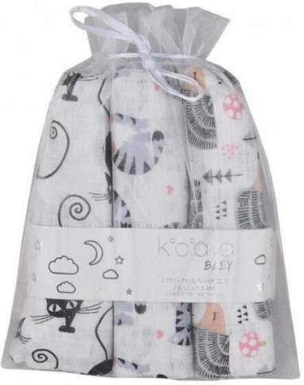 Diaper - SET - 07-8274 - TETRA PRINT - 3-pack - STARS - size 76x76 cm