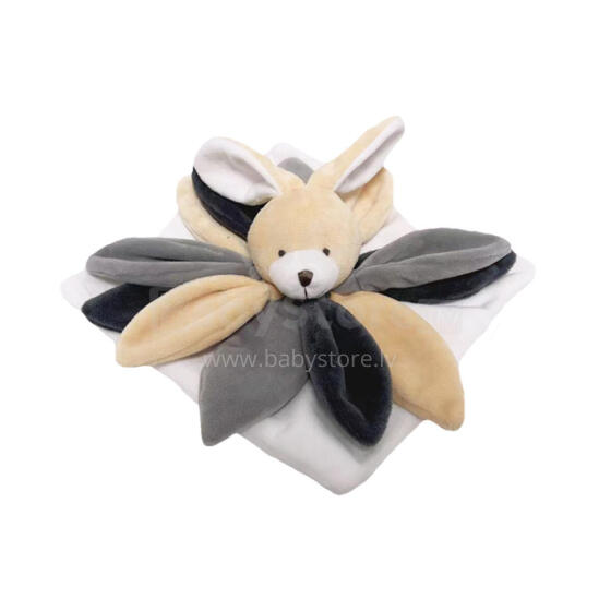 Toy Blanket - 94291 - MILUŚ -  BUNNY with heart shape nose - GREY- size 25 cm