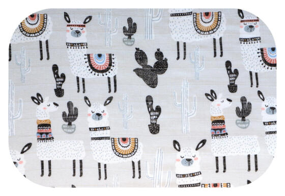 Diaper - 25646 - TETRA PRINT - EGA - LUX - LAMA - GREY- size 70x80 cm