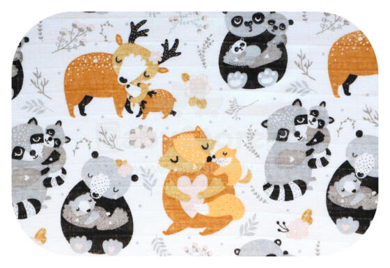Autiņš - 25584 - TETRA PRINT - EGA - LUX - LEŚNA RODZINKA - BRŪNS - izmērs 70x80 cm