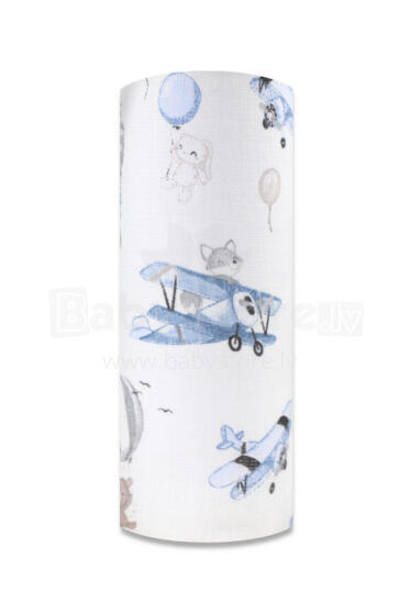 Diaper - 10499 - TETRA PRINT - EGA - FOX in PLANE -  size 70x80 cm