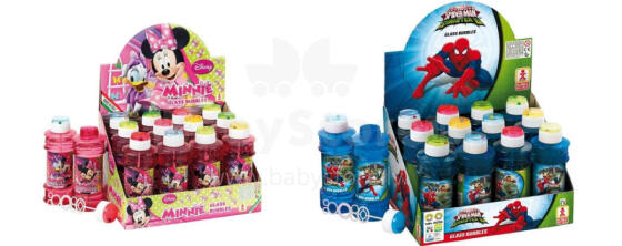 Bubbles - BRIMAREX - GLASS - MINNIE or  SPIDER MAN - 300ml