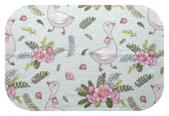 Diaper - 29347 - TETRA PRINT - EGA - GOSSE & FLOWERS - MINT -  size 70x80 cm
