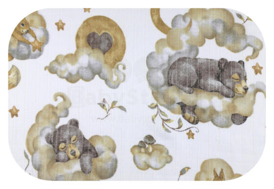Diaper - 30084 - TETRA PRINT - EGA - SLEEPING ANIMALS on CLOUDS- size 70x80 cm