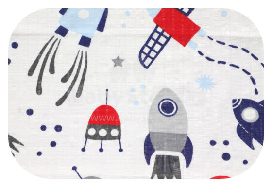 Autiņš - 22386 - TETRA PRINT - EGA - RAKIETA - SARKANS - izmērs 70x80 cm