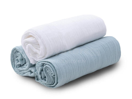 Diaper - SET - TB0488/33 - MUSLIN - dwo-layer - size 70x80 cm  - MINT