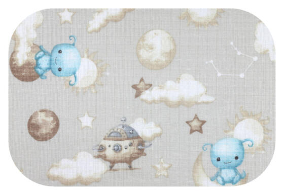 Diaper - 30305 - TETRA PRINT - EGA - ALIEN - BEIGE - size 70x80 cm