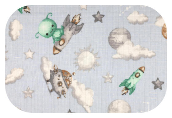 Diaper - 30299 - TETRA PRINT - EGA - ALIEN - BLUE - size 70x80 cm