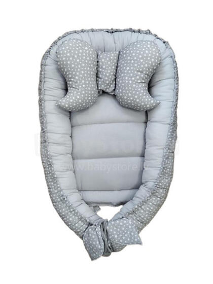 Cocoon - 697 - with pillow - COTTON - grey STARS - GREY