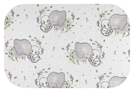 Diaper - 0404 - TETRA PRINT - EGA - ELEPHANT- GREY  - size 70x80 cm