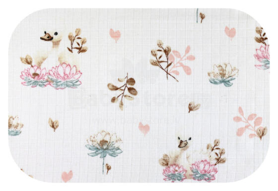 Diaper - 0381- TETRA PRINT - EGA - SAWN - WHITE - size 70x80 cm