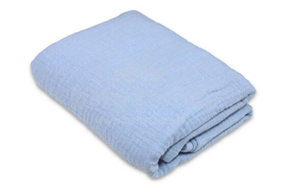 Swaddling blanket / Diaper - 28098 - MUSLIN CRUSHED - size 110x110 - LIGHT BLUE