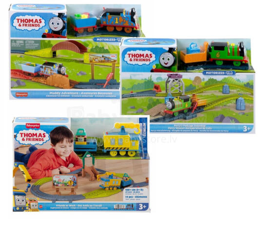 Train Set -  HGY78 - THOMAS & FRIENDS -MUDDY or PERCY or FRIENDS at WORK