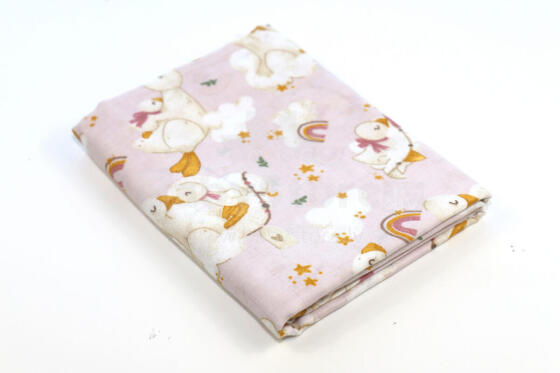 Aptinšanas sega / Autiņš - 15098 - MUSLINS - izmērs 120x120 - PĒRLE - ROZĀ