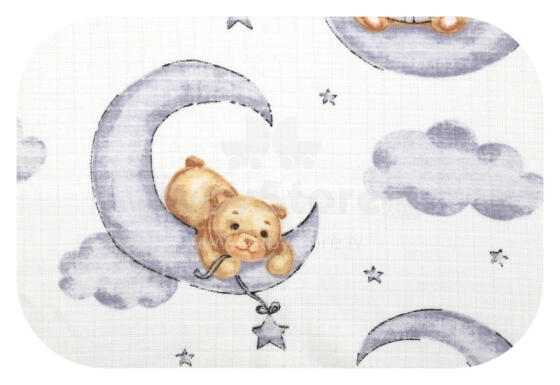 Diaper - 14442  - TETRA PRINT - EGA - BEAR with a BOOK on the MOON - size 70x80 cm