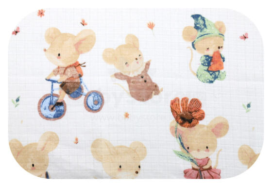 Autiņš - 30480 - TETRA PRINT - EGA - PELĪTE uz RITEŅA - BEIGE - izmērs 70x80 cm