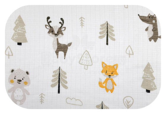 Diaper - 30589 - TETRA PRINT - EGA - FOREST - BIGE - size 70x80 cm