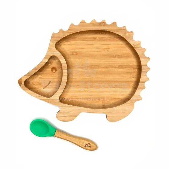 Bamboo Wood Plate Art.285596 Wooden plate with suction cup and compartments