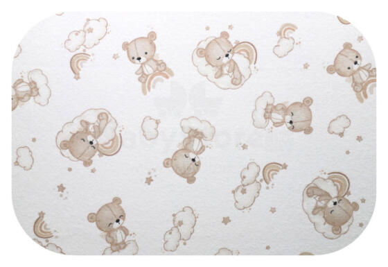 Diaper - 31364 - FLANNEL PRINT - EGA - TEDDY BEAR on a CLOUD- size 70x80 cm