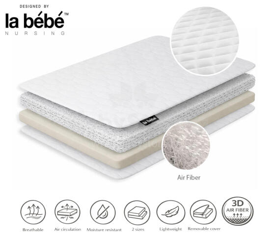 La Bebe™ Elpojošs Foam 3D Air Fiber mattress DREAM for bed 120×60cm