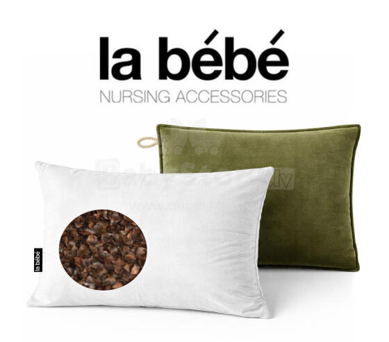 La bebe™ Pillow Eco Velvet 40x60 Art.73103 Beige/Grey 40x60 with ECO buckwheat filling