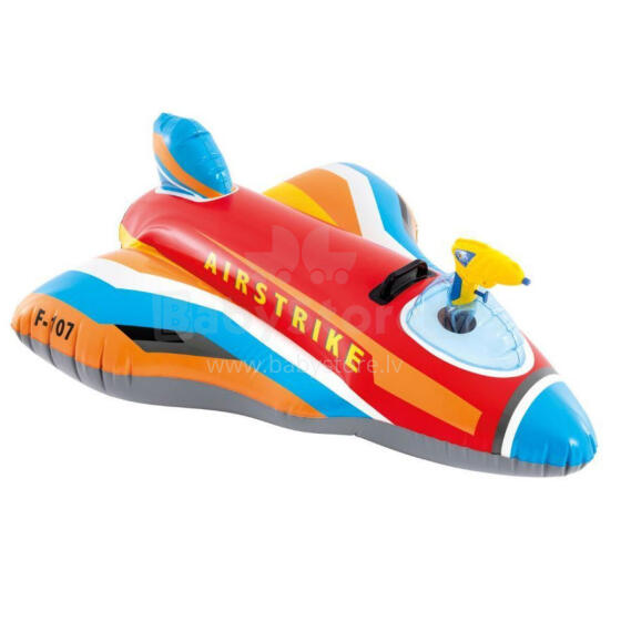 Inflatable fighter jet swimming float for kids airplane with water gun INTEX 57531