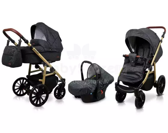 Babylux Aspero Art.286103 Black Flex Universal 3-in-1 stroller