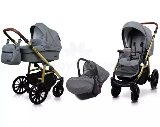 Babylux Aspero Art.286108 Grey Flex Universal 3-in-1 stroller