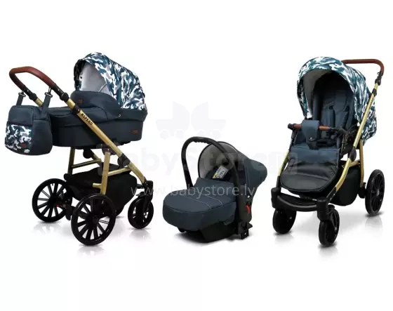 Babylux Aspero Art.286111 Grey Moro Universal 3-in-1 stroller
