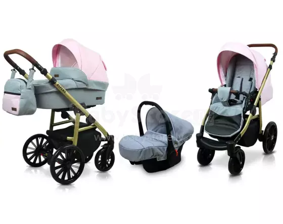 Babylux Aspero Art.286112 Light Pink Universal 3-in-1 stroller