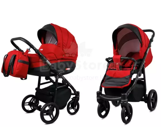 Babylux Axel Art.286128 Red Universal 3-in-1 stroller