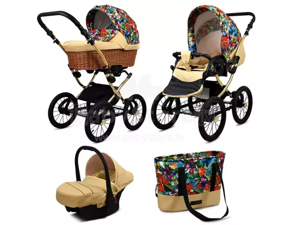 Babylux Classic Art.286132 Jungle Flowers Classic 3-in-1 baby stroller
