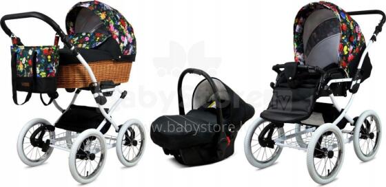 Babylux Classic Art.286140 Garden Flowers Bērnu klasiskie ratiņi 3 vienā