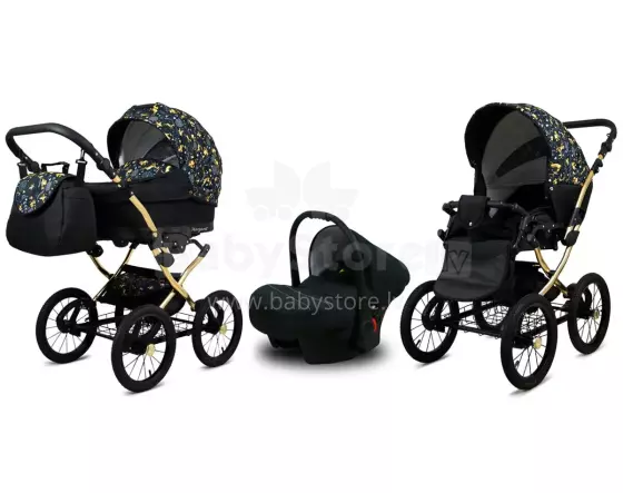 Babylux Margaret Gold Art.286154 Gold Deer  Classic 3-in-1 baby stroller