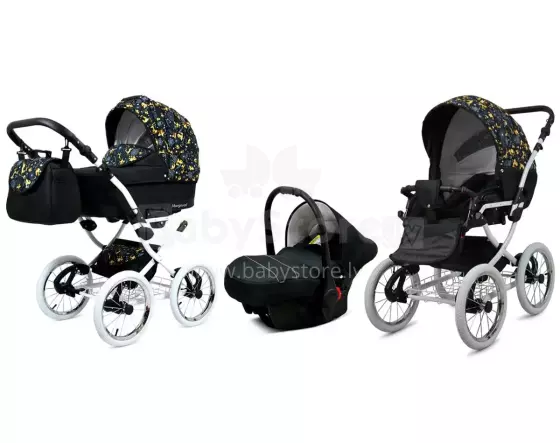 Babylux Margaret White Art.286166 Gold Deer Classic 3-in-1 baby stroller