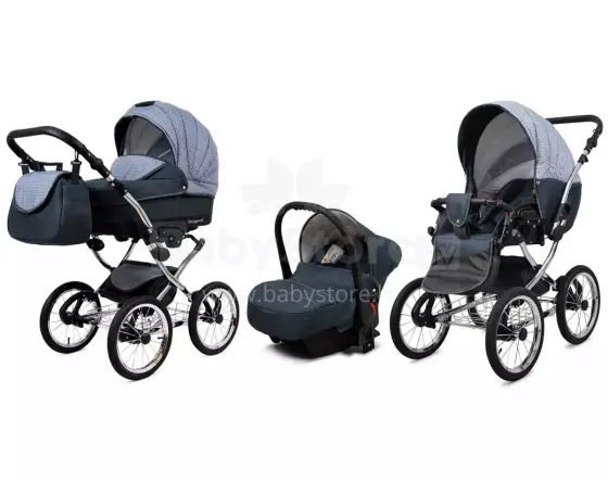 Babylux Margaret Exclusive Art.286180 Magic Grey Classic 3-in-1 baby stroller