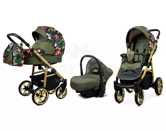 Babylux Color Lux Art.286202 Roses and Tulips Universal 3-in-1 stroller